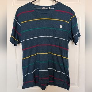 Cotopaxi Mens Medium Organic Cotton Blend T Shirt Striped Colorful Casual Soft